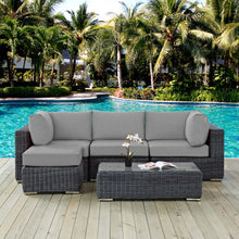 Load image into Gallery viewer, Summon 5 Piece Outdoor Patio Sunbrella¨ Sectional Set by Modway