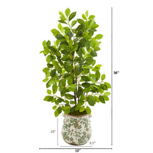 Load image into Gallery viewer, 36" Ficus Artificial Tree in Floral Planter