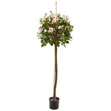 Load image into Gallery viewer, 4' Rose Topiary Artificial Tree