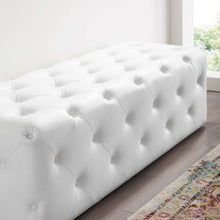 Load image into Gallery viewer, Amour 60" Tufted Button Entryway Faux Leather Bench by Modway