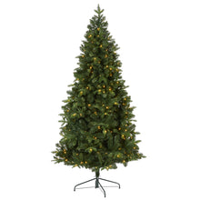 Load image into Gallery viewer, 7' Grand Teton Spruce Flat Back Artificial Christmas Tree w/220 Clear LED