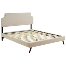 Load image into Gallery viewer, Corene Fabric Queen Platform Bed with Round Splayed Legs by Modway