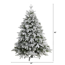 Load image into Gallery viewer, 4' Flocked Full Bodied Swedish Spruce Artificial Christmas Tree w/170 Clear LED