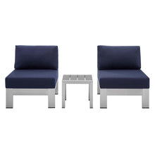 Load image into Gallery viewer, Shore 3 Piece Sunbrella¨ Fabric Outdoor Patio Aluminum Set by Modway