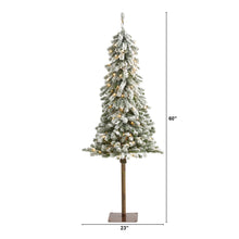 Load image into Gallery viewer, 5' Flocked Alpine Christmas Artificial Tree w/150 Lights/ 405 Bendable Branches