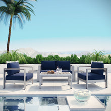 Load image into Gallery viewer, Shore 6 Piece Outdoor Patio Aluminum Sectional Sofa Set by Modway