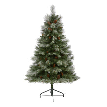 Load image into Gallery viewer, 5' Snowed French Alps Mountain Pine Artificial Christmas Tree