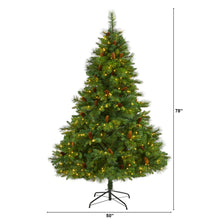 Load image into Gallery viewer, 6.5' West Virginia Full Bodied Mixed Pine Artificial Christmas Tree w/ 400 LED