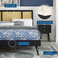 Load image into Gallery viewer, Kelsea Cane and Wood Full Platform Bed With Splayed Legs by Modway