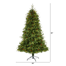 Load image into Gallery viewer, 7' Wellington Spruce 'Natural Look' Artificial Christmas Tree w/ 400 Clear LED