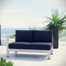 Load image into Gallery viewer, Shore Left-Arm Corner Sectional Outdoor Patio Aluminum Loveseat by Modway