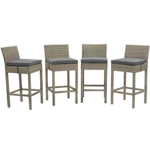 Load image into Gallery viewer, Conduit Outdoor Patio Wicker Rattan Bar Stool Set of 4 by Modway