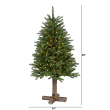 Load image into Gallery viewer, 5' Napa Valley Pine Artificial Christmas Tree w/ 200 Warm White LED Lights