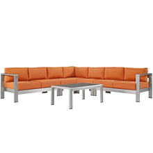 Load image into Gallery viewer, Shore 6 Piece Outdoor Patio Aluminum Sectional Sofa Set by Modway