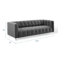 Load image into Gallery viewer, Mesmer Channel Tufted Button Performance Velvet Sofa by Modway