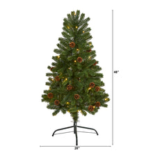Load image into Gallery viewer, 4' Rocky Mountain Spruce Artificial Christmas Tree w/ Pinecones