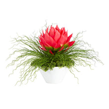 Load image into Gallery viewer, 26" Musella and Grass Artificial Arrangement in White Vase