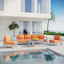 Load image into Gallery viewer, Shore 5 Piece Outdoor Patio Aluminum Sectional Sofa Set by Modway