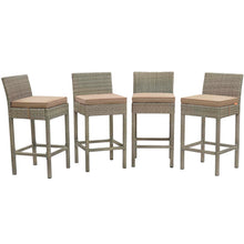 Load image into Gallery viewer, Conduit Outdoor Patio Wicker Rattan Bar Stool Set of 4 by Modway