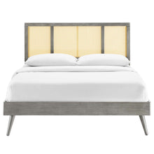 Load image into Gallery viewer, Kelsea Cane and Wood Full Platform Bed With Splayed Legs by Modway