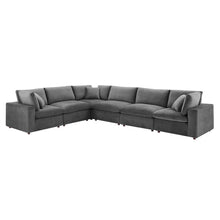 Load image into Gallery viewer, Commix 6-Piece Down Filled Overstuffed Performance Velvet Sectional Sofa by Modway