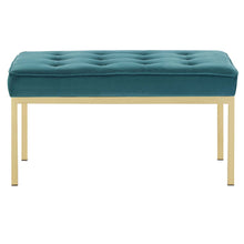 Load image into Gallery viewer, Loft Gold Stainless Steel Leg Medium Performance Velvet Bench by Modway
