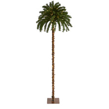 Load image into Gallery viewer, 7' Christmas Palm Artificial Tree with 300 White Warm LED Lights