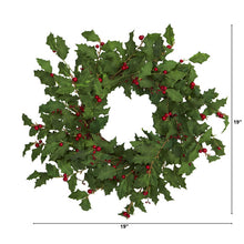 Load image into Gallery viewer, 24" Holly Berry Artificial Wreath