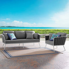 Load image into Gallery viewer, Stance 2 Piece Outdoor Patio Aluminum Sectional Sofa Set by Modway