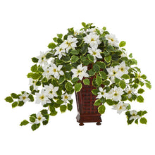 Load image into Gallery viewer, 25" Poinsettia and Variegated Holly Artificial Plant in Planter (Real Touch)