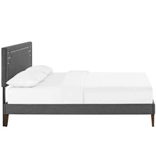 Load image into Gallery viewer, Ruthie Fabric Queen Platform Bed with Squared Tapered Legs by Modway