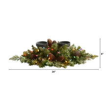 Load image into Gallery viewer, 24" Flocked Artificial Christmas Double Candelabrum w/35 Multicolored Lights