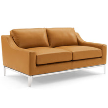 Load image into Gallery viewer, Harness Stainless Steel Base Leather Loveseat & Armchair Set by Modway