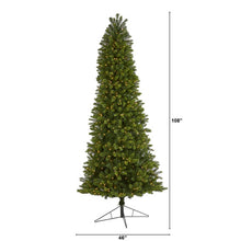 Load image into Gallery viewer, 9' Slim Virginia Spruce Artificial Christmas Tree w 750 Warm White LED Lights
