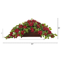Load image into Gallery viewer, 51" Poinsettia and Variegated Holly Artificial Plant in Decorative Planter