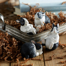 Load image into Gallery viewer, Black and White Playful Rabbit Figurine (Set of 16)