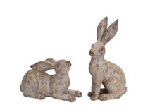 Load image into Gallery viewer, Weathered Stone Garden Rabbit Figurine (Set of 2)