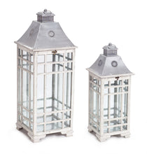 Load image into Gallery viewer, Traditional Farmhouse Lantern with Metal Lid (Set of 2)
