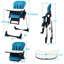 Load image into Gallery viewer, 4 in 1 High Chair–Booster Seat with Adjustable Height and Recline-Navy