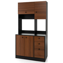 Load image into Gallery viewer, 71 Inch Kitchen Pantry with 3 Storage Cabinet and 3 Deep Drawers-Walnut