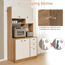 Load image into Gallery viewer, 71 Inch Kitchen Pantry with 3 Storage Cabinet and 3 Deep Drawers-White