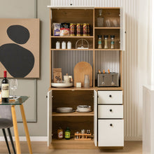 Load image into Gallery viewer, 71 Inch Kitchen Pantry with 3 Storage Cabinet and 3 Deep Drawers-White