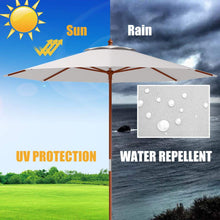 Load image into Gallery viewer, 9 Feet Adjustable Wooden Outdoor Umbrella Sunshade