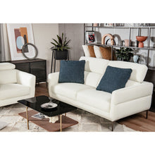 Load image into Gallery viewer, 72.5 Inch Modern Fabric Loveseat Sofa Couch with Adjustable Headrest-White