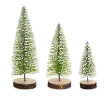 Load image into Gallery viewer, Mini Bottle Brush Holiday Tree with Snowy Accent (Set of 12)