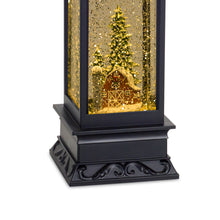 Load image into Gallery viewer, LED Snow Globe Lantern with Snowy Barn Scene 10.5"H