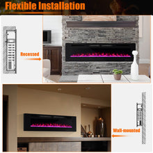 Load image into Gallery viewer, 42/50/60/72 Inch Ultra-Thin Electric Fireplace with Decorative Crystals-72 inches