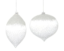 Load image into Gallery viewer, White Beaded Glass Ornament (Set of 4)
