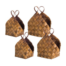 Load image into Gallery viewer, Woven Metasequoia Wood Basket with Handles (Set of 4)