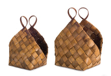 Load image into Gallery viewer, Woven Metasequoia Wood Basket with Handles (Set of 4)